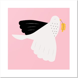 Minimal Peace Bird Posters and Art